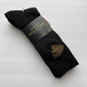 NWT Goldtoe Wool socks 3 pack Watson Merino Wool socks Black Dress socks